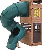 Swing-N-Slide Quick Connect 5ft Turbo Tube Slide for 5ft Decks - Green, Easy Install, 250lb Capacity, Adjustable Footer