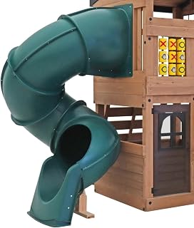 Swing-N-Slide Quick Connect 5ft Turbo Tube Slide for 5ft Decks - Green, Easy Install, 250lb Capacity, Adjustable Footer
