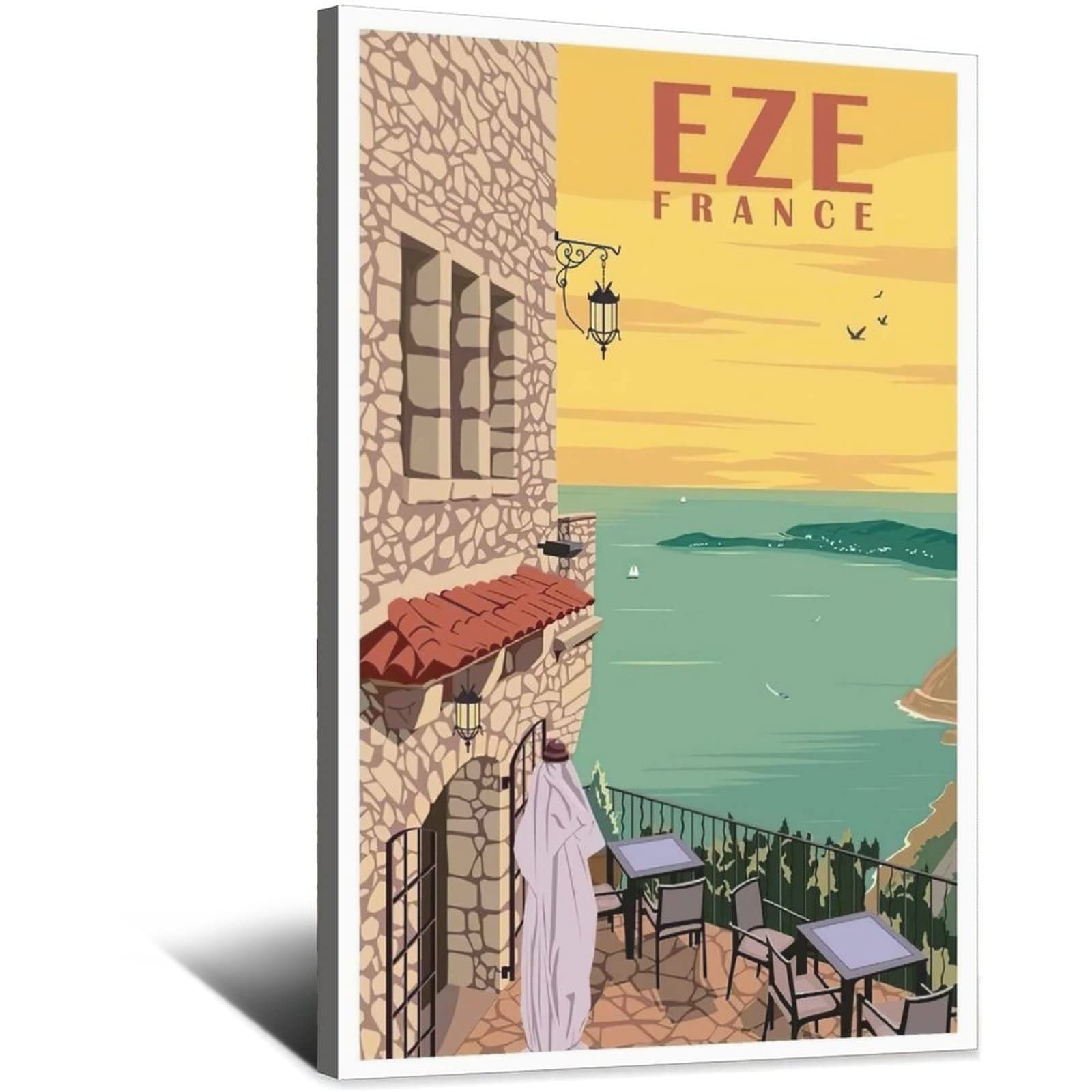 Eze Village South of France Vintage Travel PosterPicture Poster Office Family Bedroom Decorative Posters Wall Decor Poster Gift 12x18inchs(30x45cm)