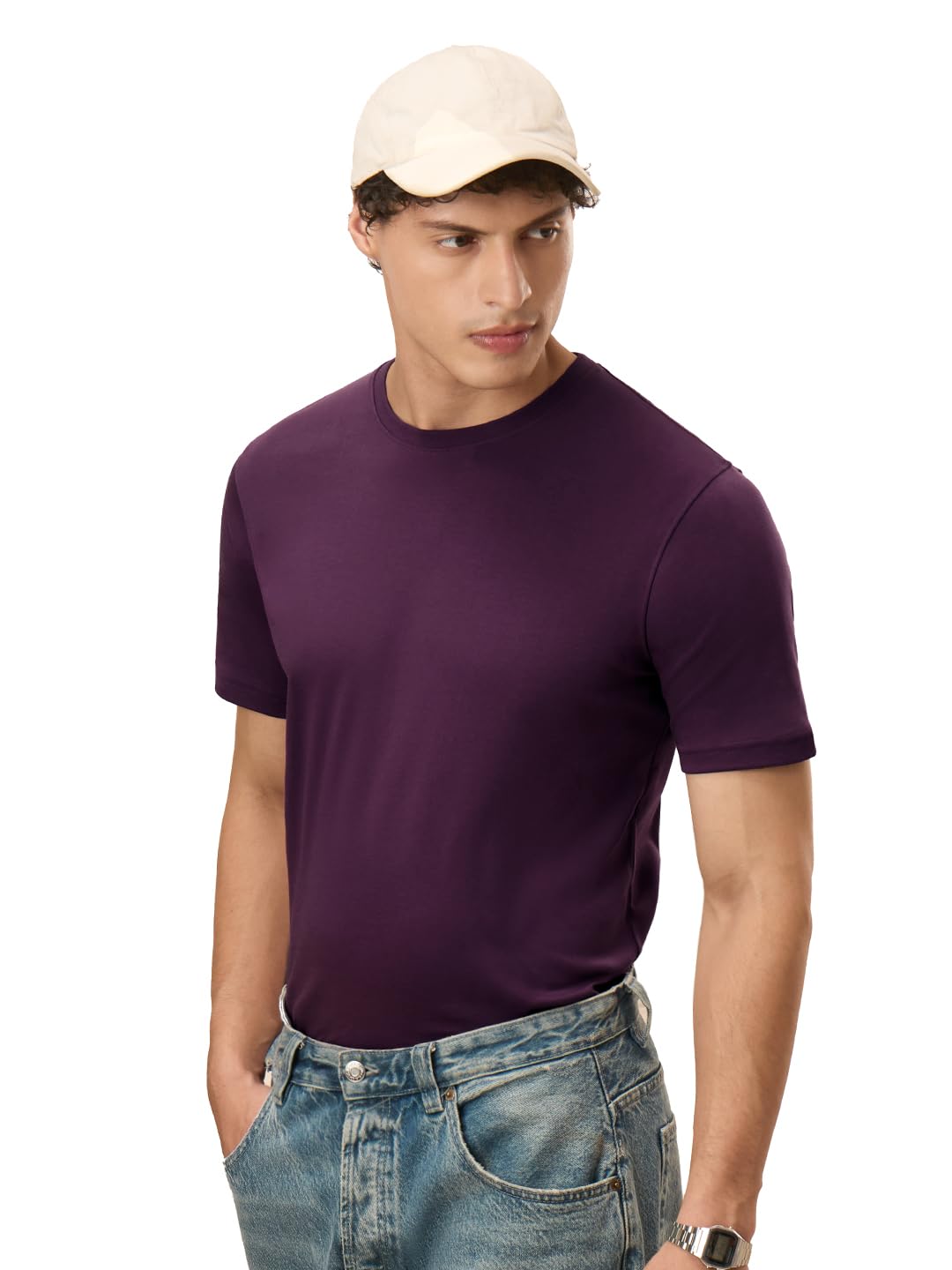 Supima: Men and Boys Short Sleeves Round Neck Solid Premium Basic Casual Lightweight Easy to Style Everyday Streetwear Trendy Supima T-Shirt-image-4