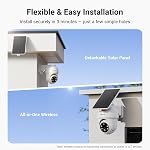 ANSQUE Security Cameras Wireless Outdoor Home System, No Monthly Fees, Solar Powered, 360°Pan & Tilt, Auto Human Tracking, AI Human Detection, 2K Color Night Vision, Local Storage, 4-Camera Kit