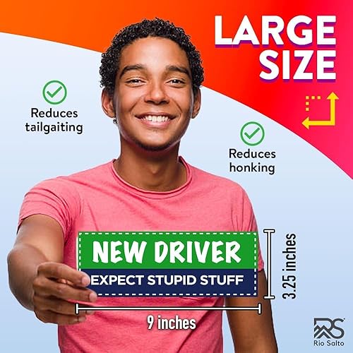 Miniatura 2 de Rio Salto Nuevo imán de conductor para coche, reflectante, con texto en inglés "Please Be Patient", letreros magnéticos de seguridad para conductor