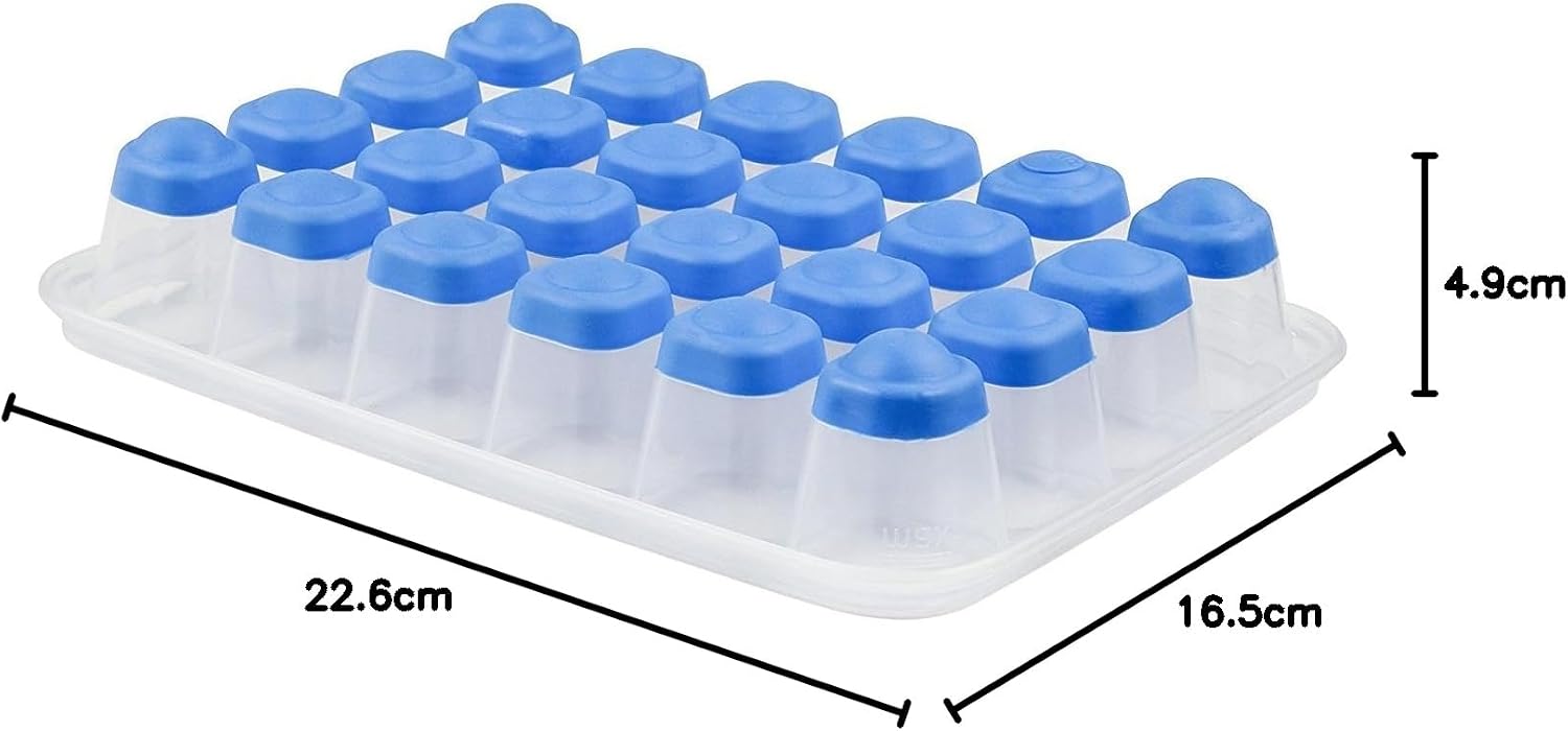 Emsa Clip and Close 2.0 Ice Cubes Box, Plastic, Blue/Transparent