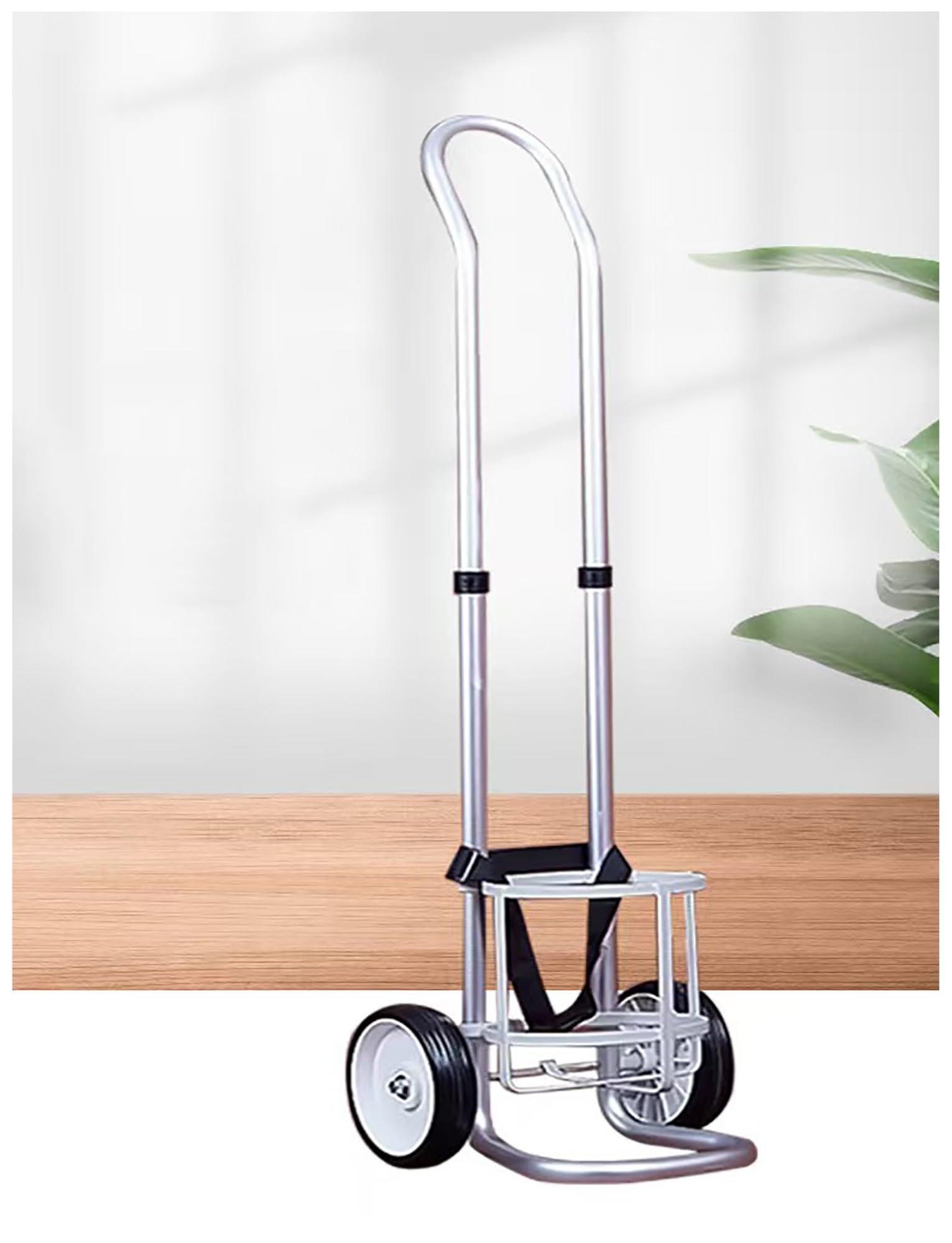 GHHVFEC Oxygen cylinder rack,Portable Oxygen Cylinder Cart - 23.5cm Diameter Rolling Trolley with 2 Wheels, Oxygen Tank Storage Rack with Handle for Home Use, Lightweight Gas Bottle Transp