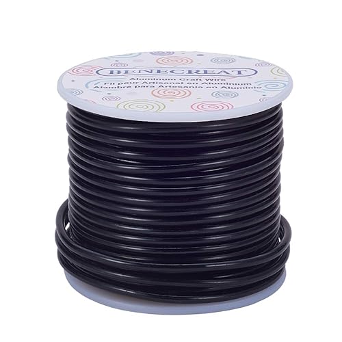 BENECREAT -Alambre de aluminio para joyería de calibre 9, 55 pies, alambre metálico flexible para esculpir, ideal para manualidades de Halloween,