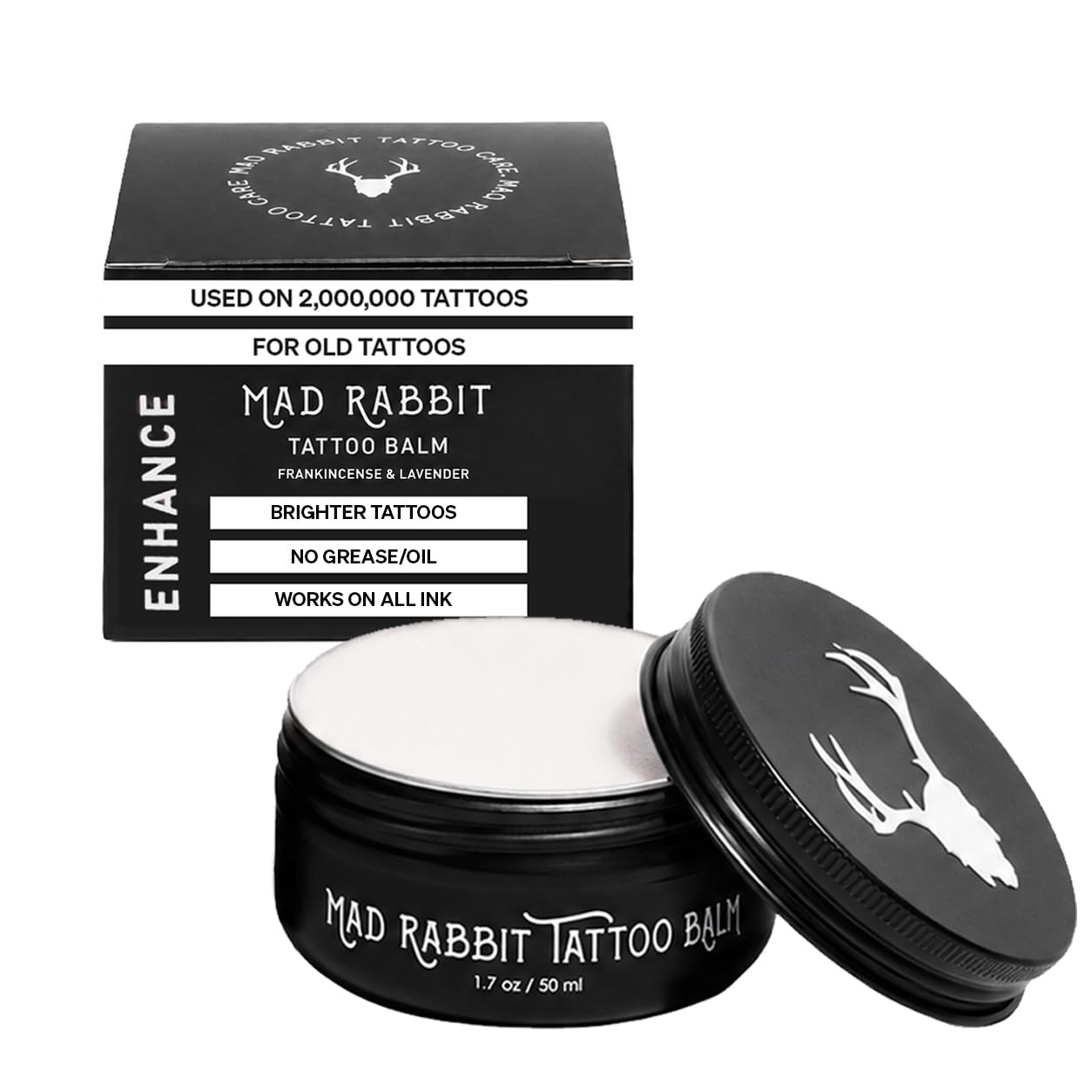 Mad Rabbit Tattoo Balm & Aftercare Cream, Frankincense & Lavender, 1.7 oz