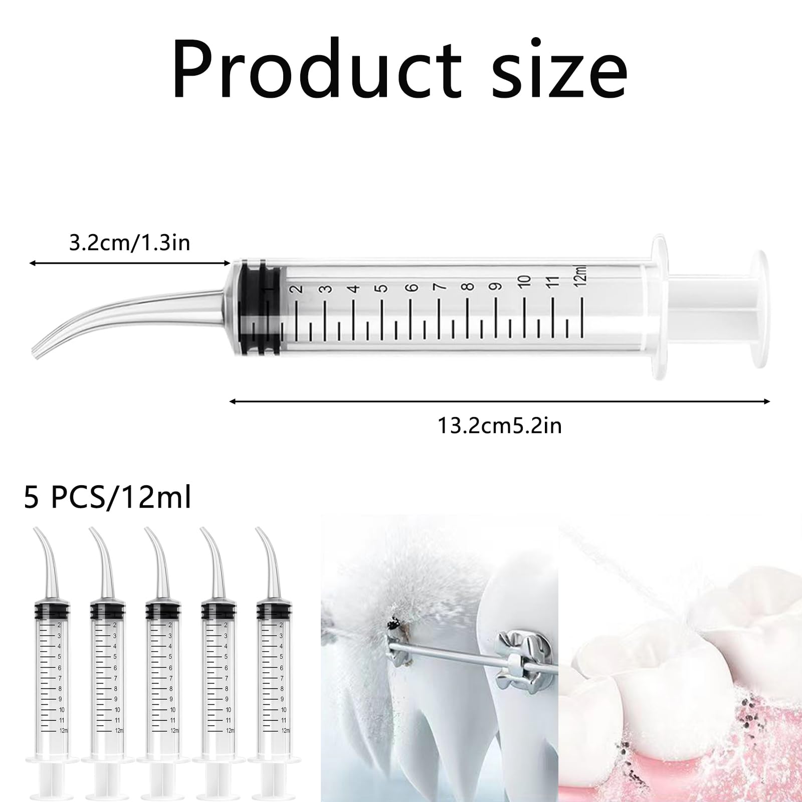 5 Pack Injection Syringe, Hand Feeding Syringe for Birds and Small Pets, 12ml Capacity Syringe Pump for Safe Medication and Nutrition Delivery