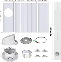 Vista 4 de Kit de ventilación para ventana de secadora Estoder para conductos de 4 pulgadas, kit de ventilación para ventana de secadora 17-61" ajustable