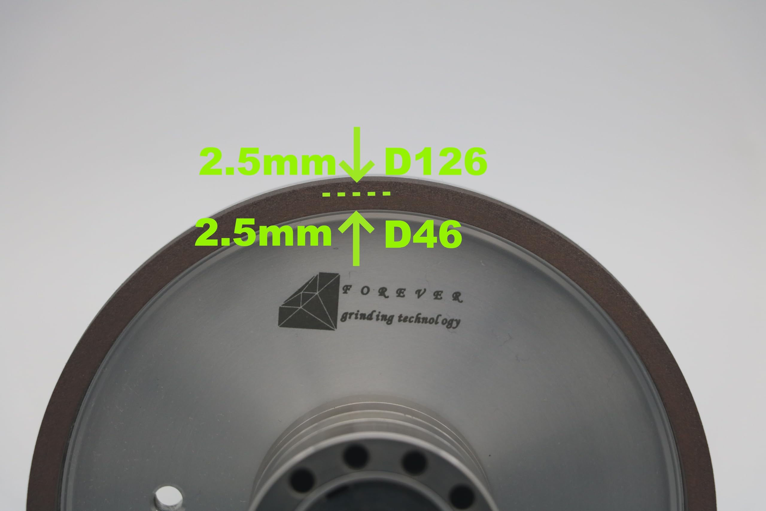 Ściernica diamentowa z żywicą 6AA9, podwójna granulacja D126/D46, 125x20x32x8x5 mm do tarczy tnącej z węglika spiekanego do maszyny CNC Vollmer