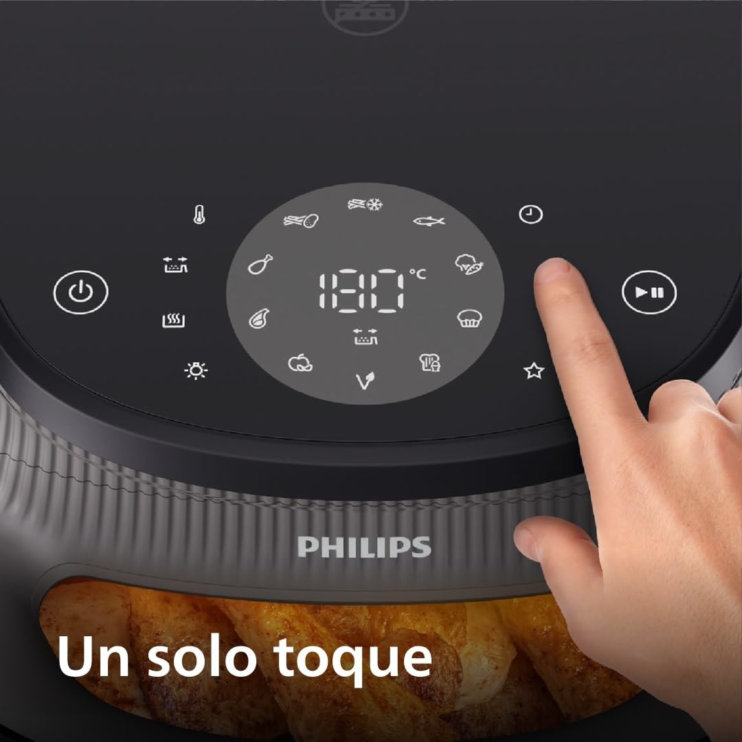 Philips Airfryer Serie 3000 4.2L, Ventana de cocción, 16 en 1 Airfryer, Tecnología RapidAir Plus, Eliminación de grasa, HomeID Recipe App, Fácil de limpiar (NA320/00)