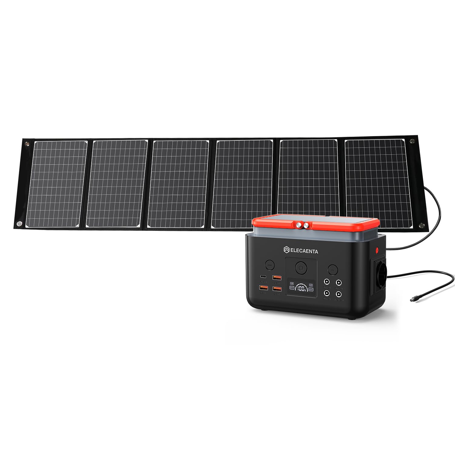 Estación de Energía Portátil 200Wh con Cargador Solar Portátil 60W, Acumulador Portatil Energía LiFePO4 Batería de Reserva para Camping y Emergencia