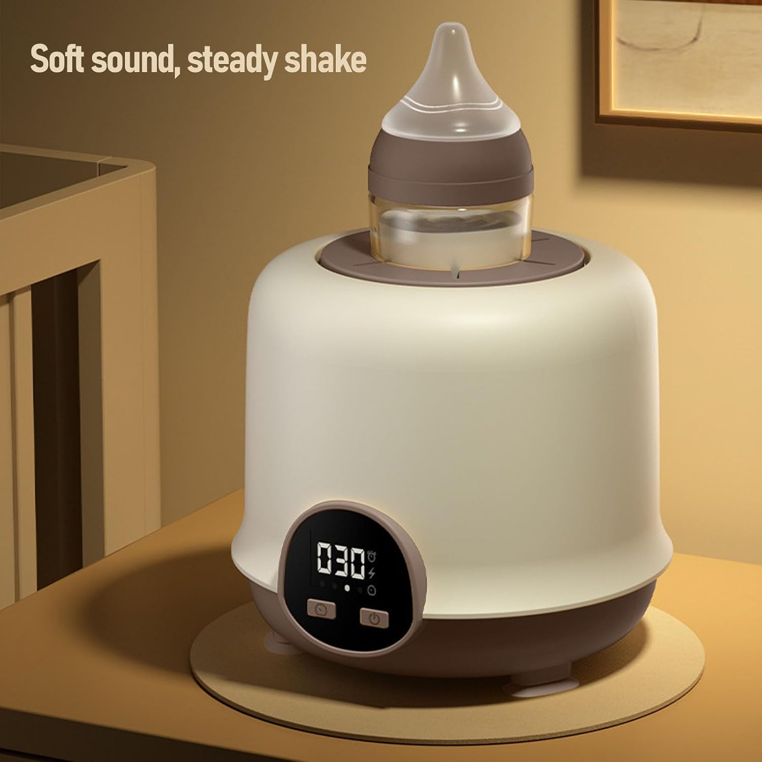 aqxreight Automatic Baby Formula Mixer Electric Milk Bottle Shaker Low Noise Cordless Digital Display Infant Feeding Supplies Brown Large Ultimately and The of Motion Has Baby Shaker (Brown)