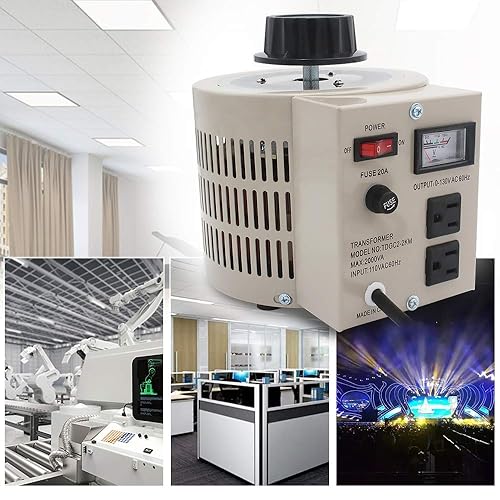 Vista 20 de LVYUAN Regulador de voltaje variable del transformador variable, salida 0-130V, entrada 110V-120V, (500VA)