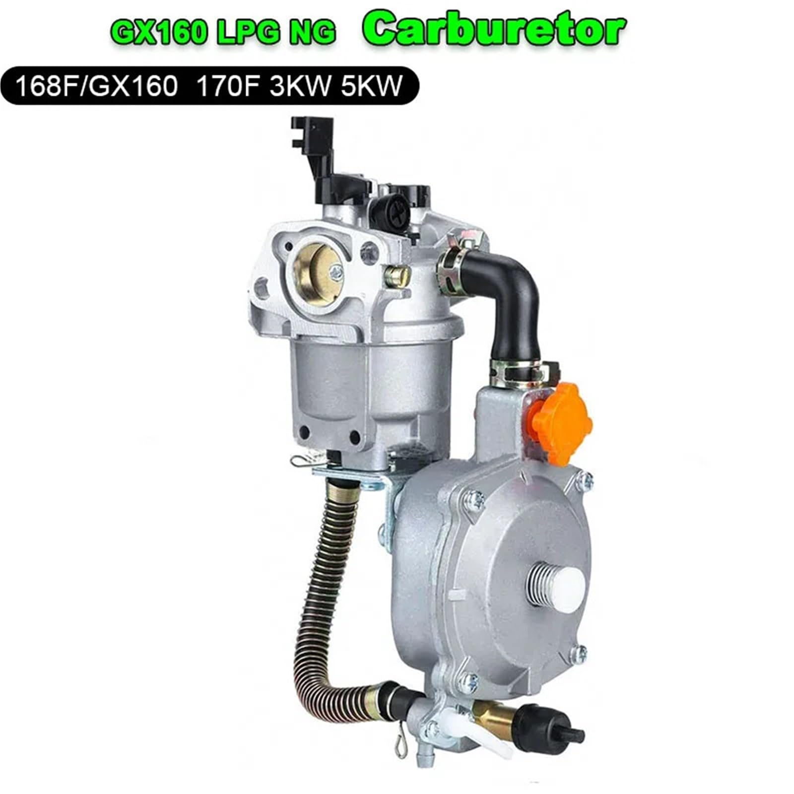 Carburador de Motocicleta Kit de conversión carburador Combustible Dual para Motor GLP/NG, Compatible con motosierras GX160, GX200, 168F, 170F, 3KW y 5KW, cortadoras césped Filtro de Gasolina