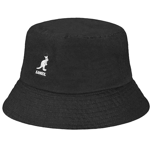 Kangol Washed Bucket Hat For Men And Women, Xx-Large, Black #TOP1