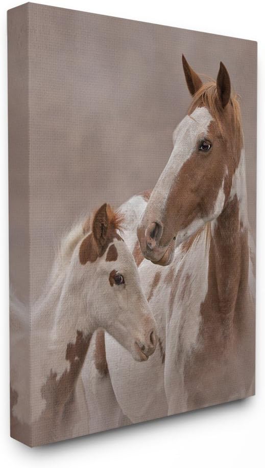 Stupell Industries Horse Family Photograph XXL Stretched Canvas Wall Art, 30 x 1.5 x 40, Proudly Made in USA