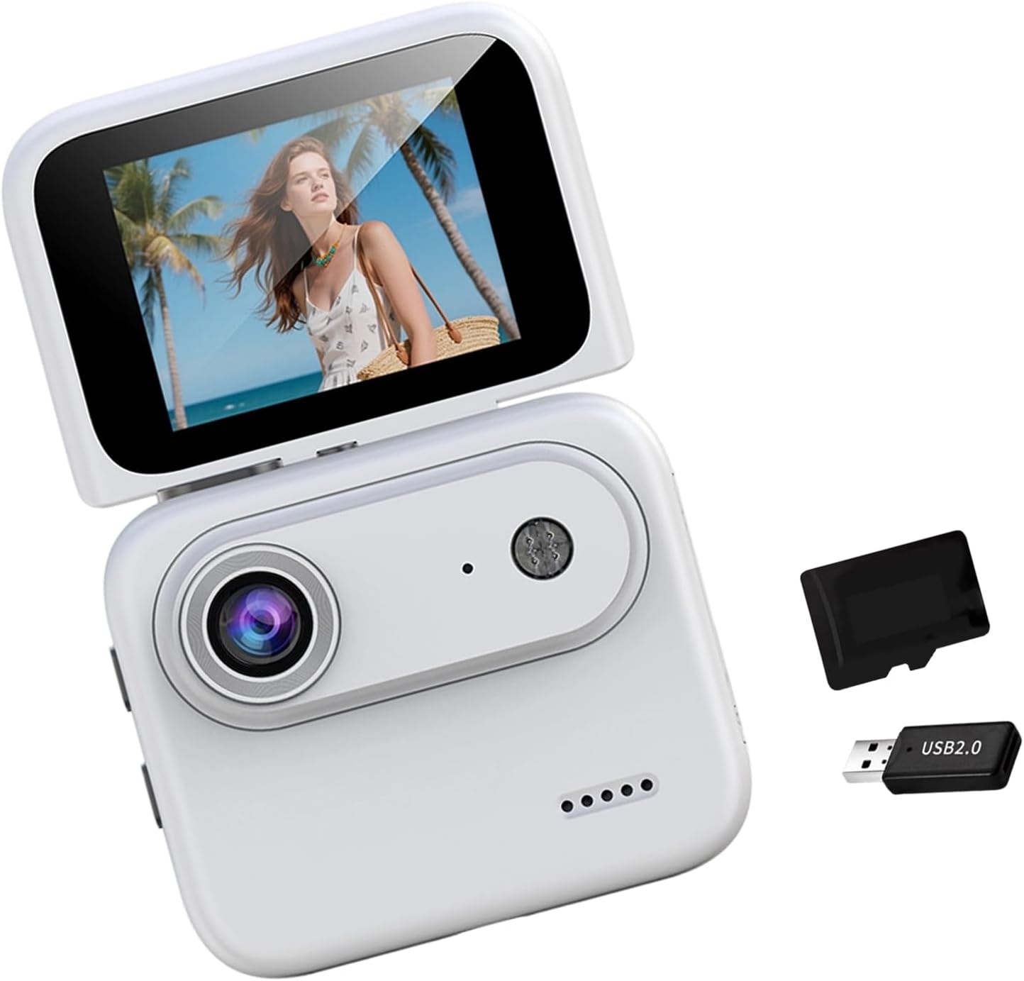 Portable Flipping Screen Action Camera with 6Hour Battery Lifes and 4K Video for Sports Enthusiasts Vlog Camera