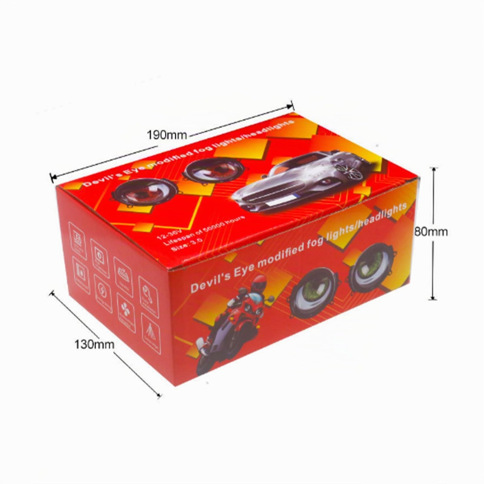 Fari Dinamici A Forma di Occhio di Demone, Fendinebbia Dinamici A LED con Grandi Occhi, con Telecomando, Adatti per Auto, Moto E Camion