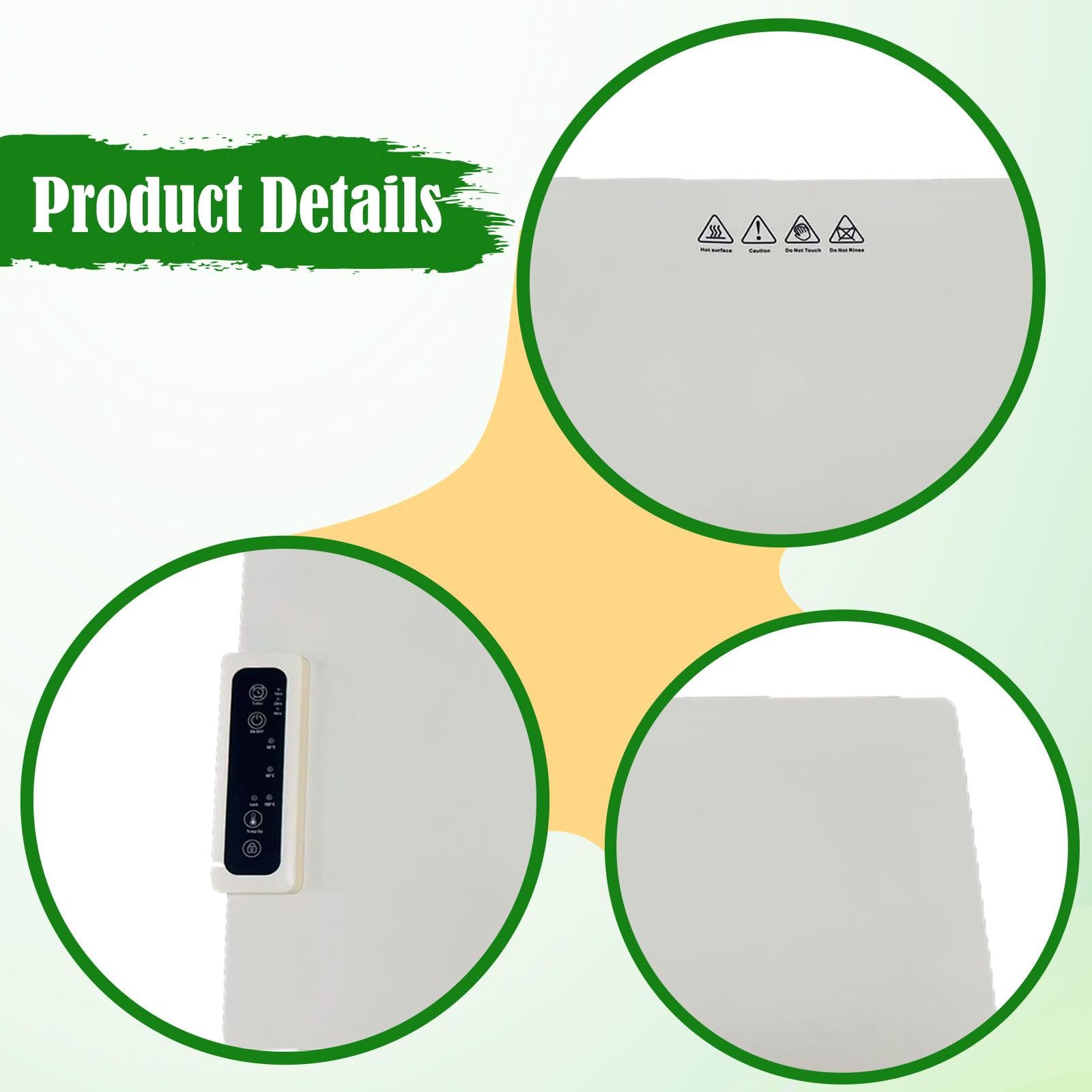 Homyl Electric Warming Tray con Mat Calentador Eléctrico Resistente Al Placa Calefactora Portátil de Silicona con Modos Ajustables Y Limpieza Sencilla
