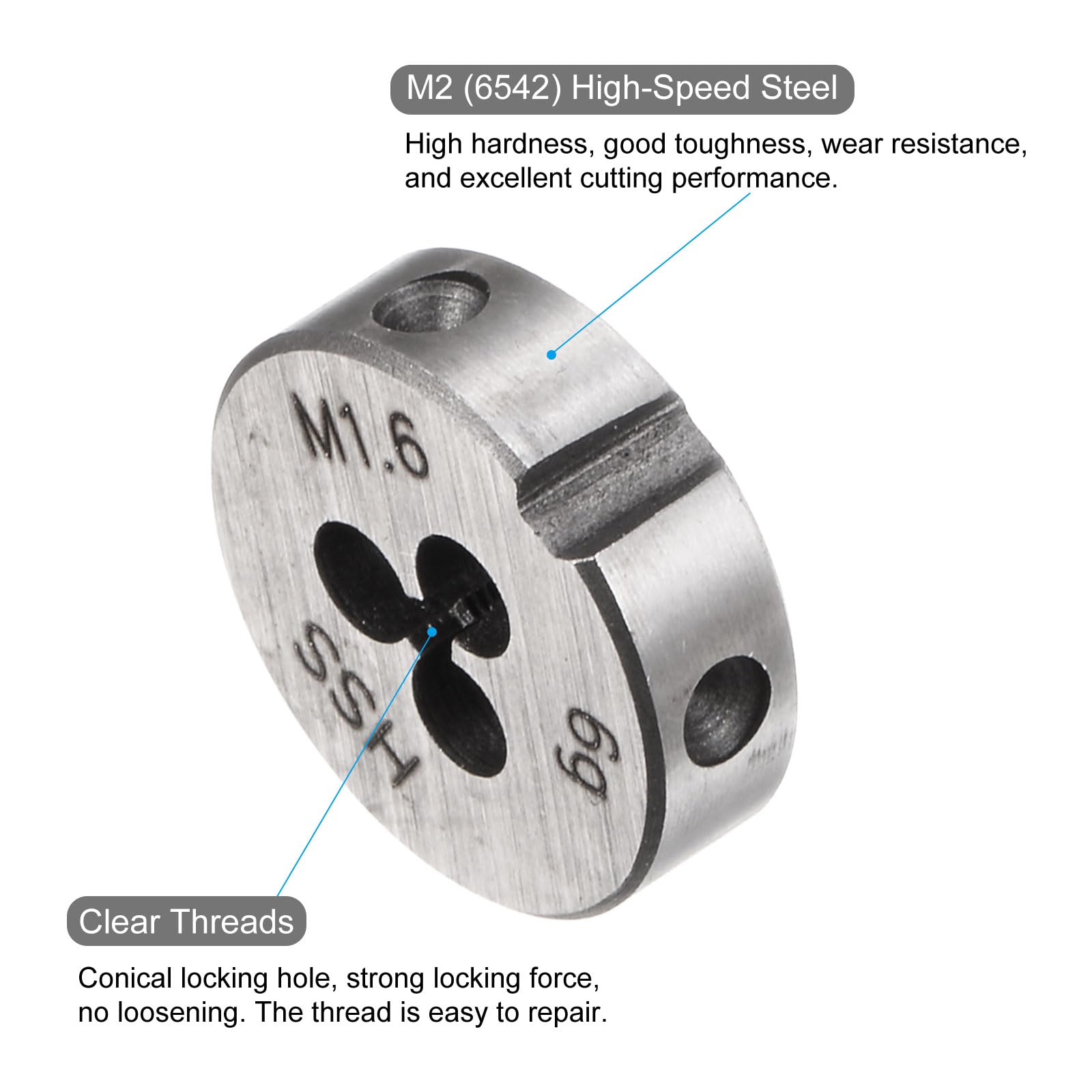 Filiera BAER HSS M2 X 0,4 – Per Filettatura Esterna Metrica, Tolleranza ISO 6g, Uso Manuale - 4