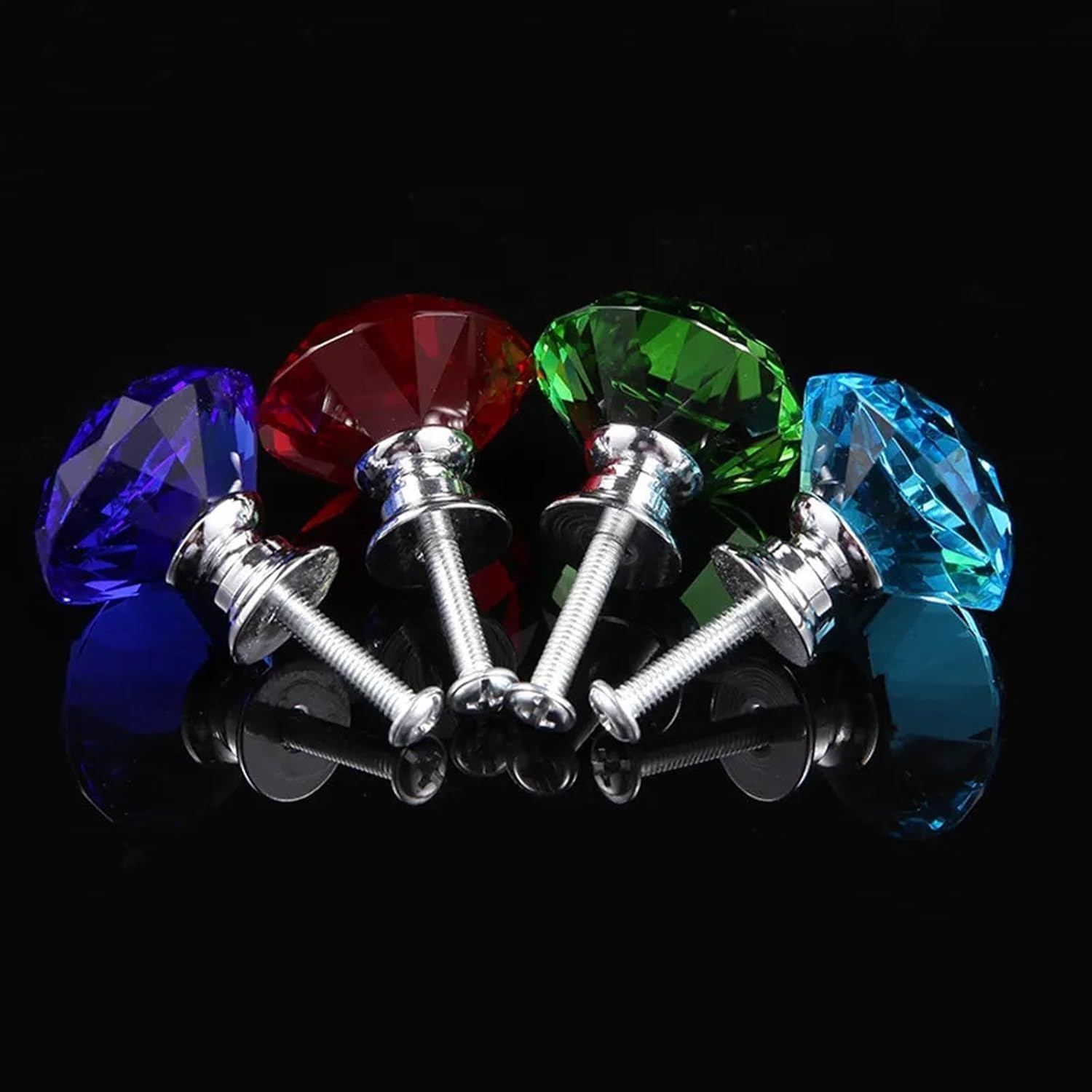 30mm Colorful Crystal Glass Knobs Cabinet Handles Cupboard Wardrobe Drawer Pulls Furniture Handle Hardware 2Pcs(Purple)