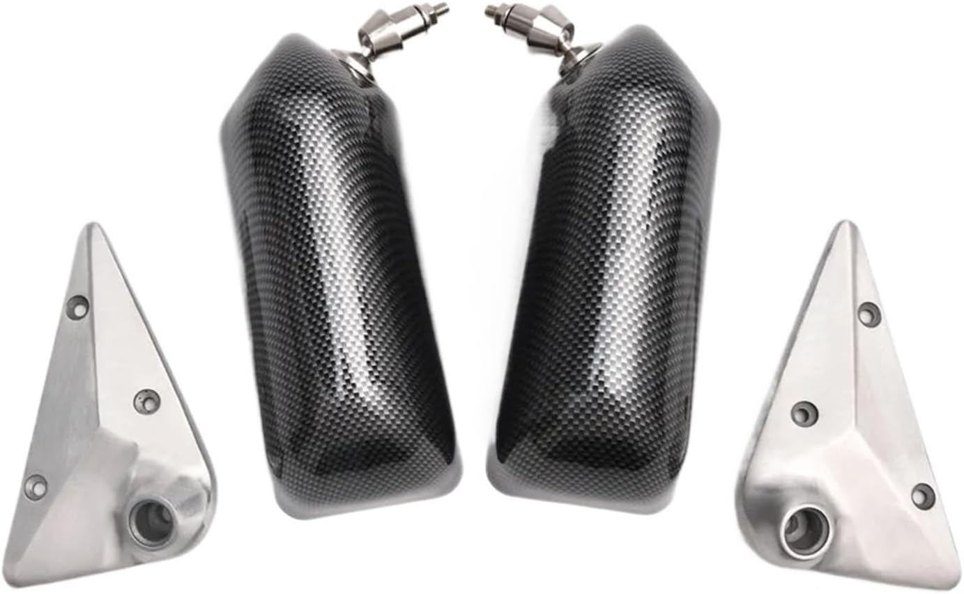 BEUTEE Universal Racing Craft Square Carbon Fiber Car Side Mirror, Left & Right, Manual, Convex, Universal Mount