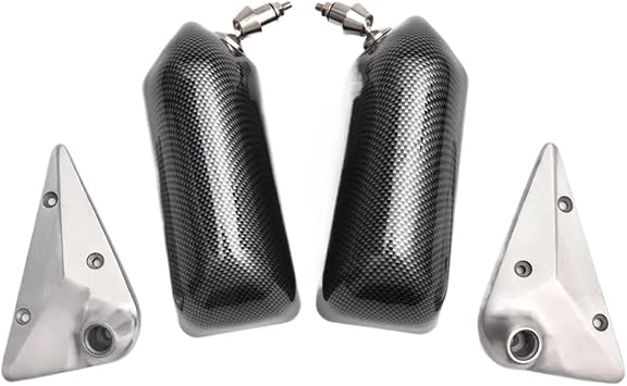 BEUTEE Universal Racing Craft Square Carbon Fiber Car Side Mirror, Left & Right, Manual, Convex, Universal Mount