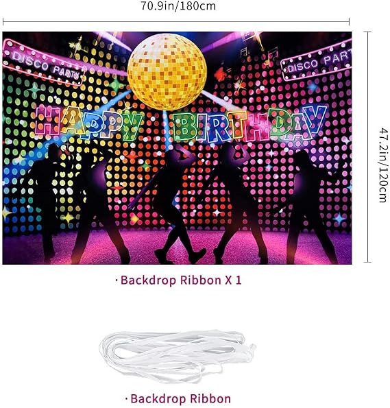 Disco 70s Party Decorations Disco Backdrop Disco Dance Birthday Photography Background Back to 70s 80s 90s Disco Theme Fever Dance Let's Glow Crazy Neon Backdrop Hippie Party Supplies
