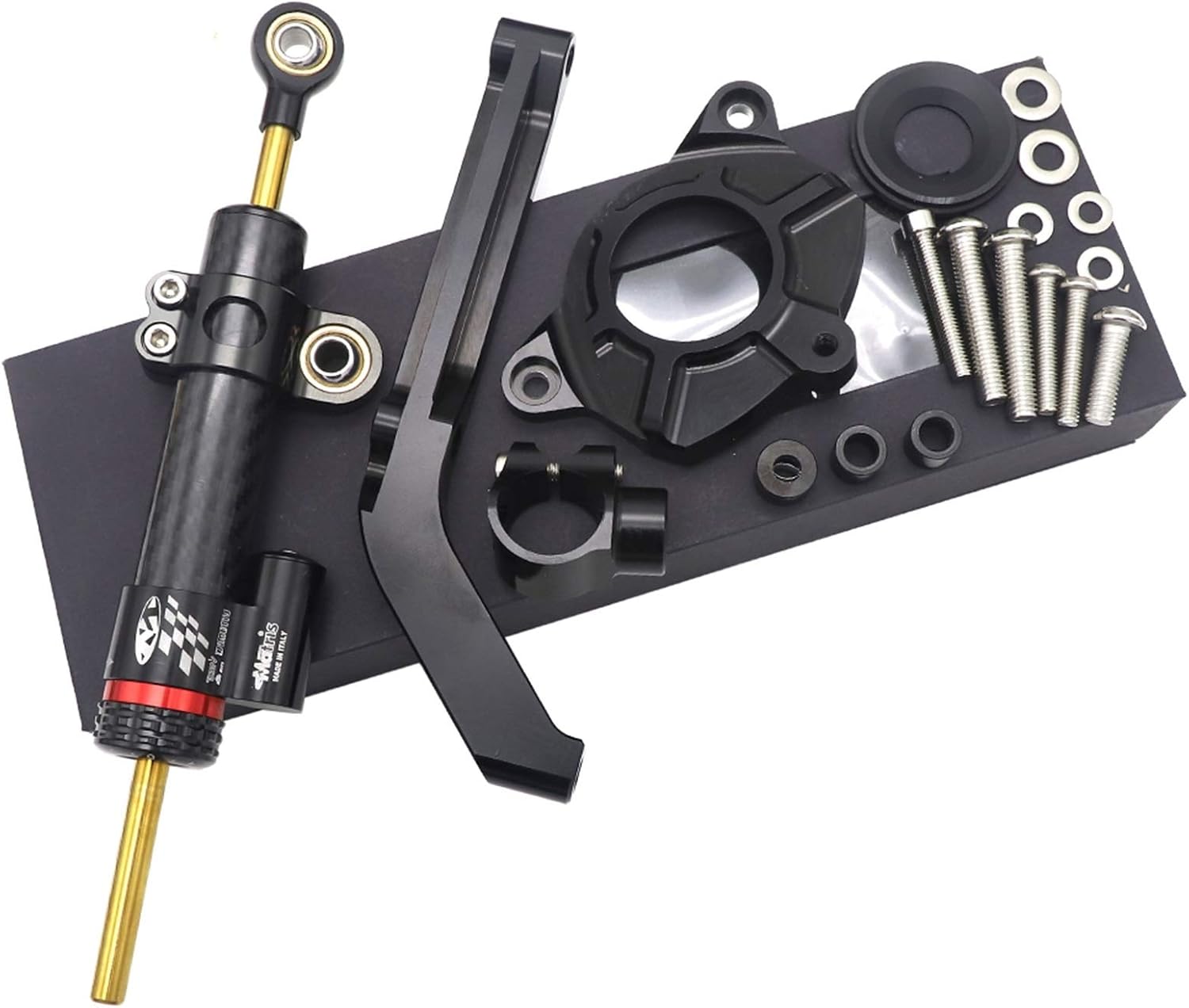 Quality Motorcycle Steering Damper Stabilizer&Bracket Suitable for most motorcycle models(Gold)