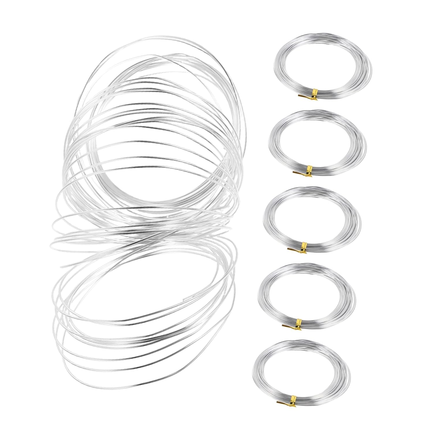 Ciieeo 6 Rolls 1mm Aluminum Craft Wire for Floral Arrangements and Wreaths, Flexible Silver Wire for Gardening, Sculpting, and DIY Crafting, 10 Meters Each Roll