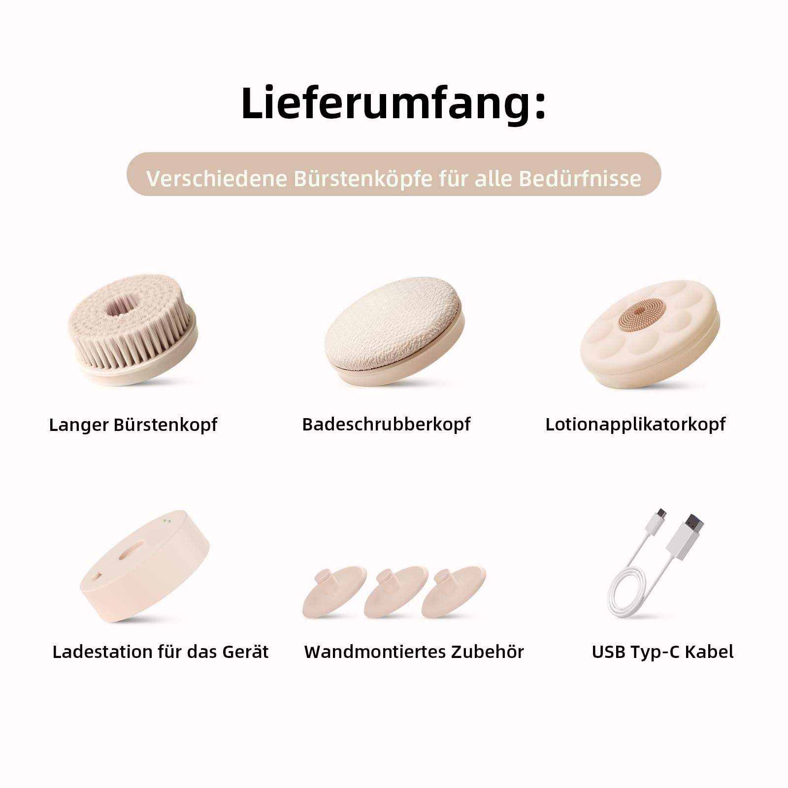 Elektrische Rückenbürste, Rückenbürste Gentle Exfoliating, Aufladung Langstielige Duschbürste, Rücken Eincremehilfe für Women Men Senioren, Deep Cleansing for All Skin Types, Good Foam - Rosa