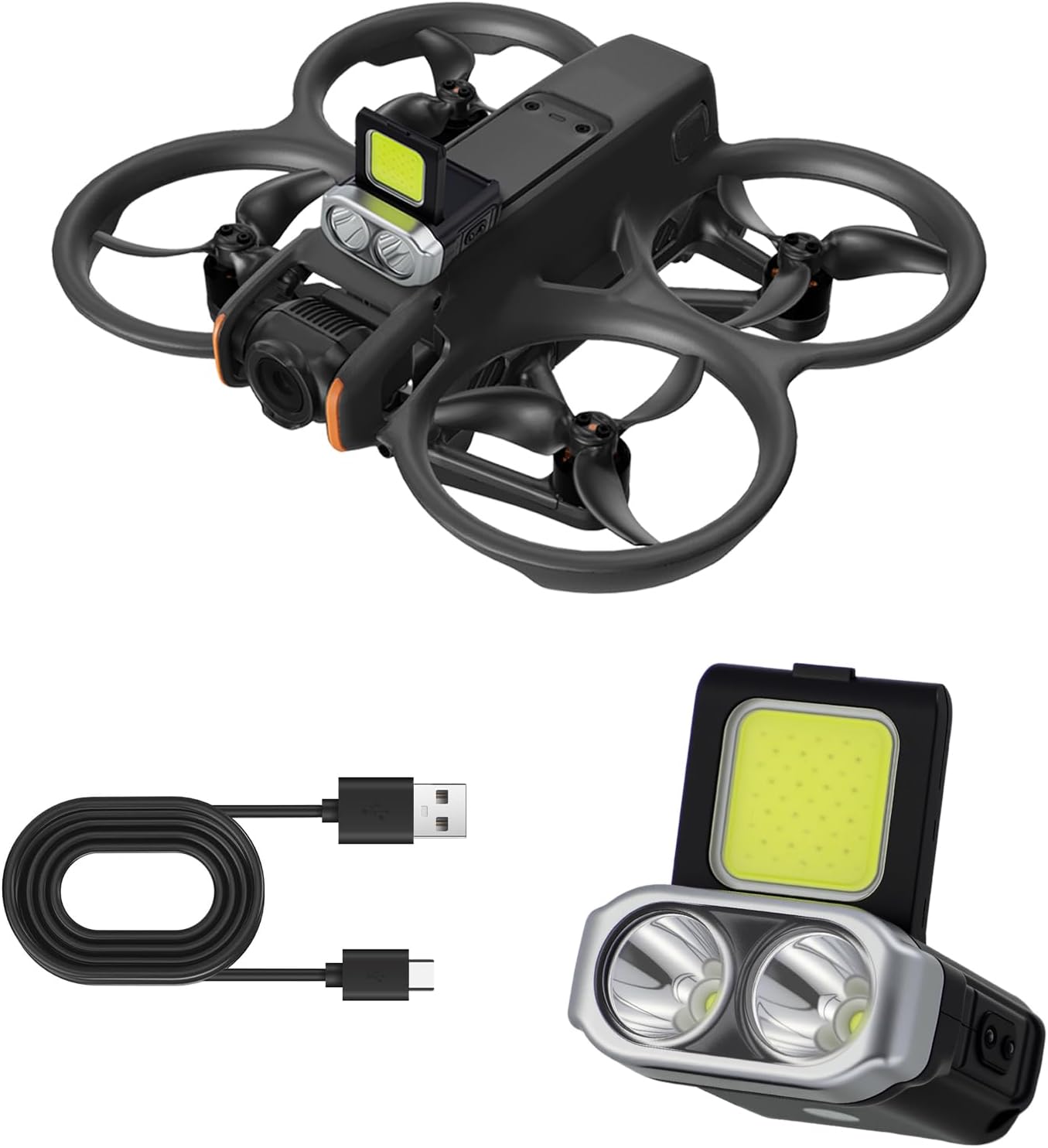 Strobe Light for DJI Avata 2/Avata, Universal LED Searchlight & Anti-Collision Night Flying Light, Tactical Spotlight for Enhanced Visibility and Navigation