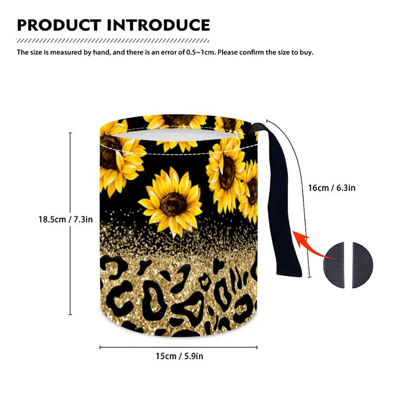 Image of Portable Reusable Waterproof Car Trash Bin, Multipurpose Vehicle Organizer, Road Trip Essentials (Sunflower)