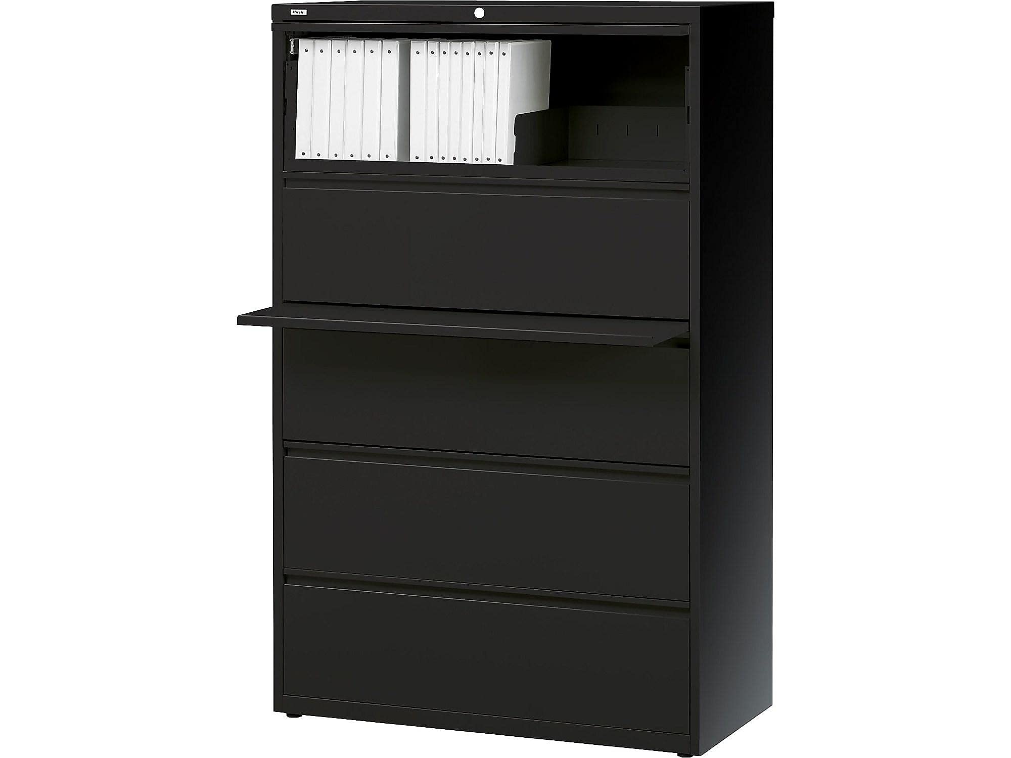 Staples 21754D HL8000 Commercial 5-Drawer Lateral File Cabinet, Locking, Letter/Legal, Black, 36-W