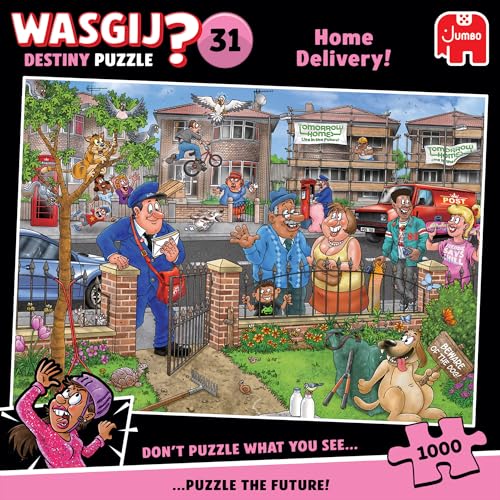 Wasgij Destiny 31 Home Delivery! - Unique 1000 Piece Jigsaw Puzzles for Adults - Colourful, Challenging & Brainteasing 1000Pc Adult Puzzle - 100% Recycled Cardboard - Birthday Jumbo