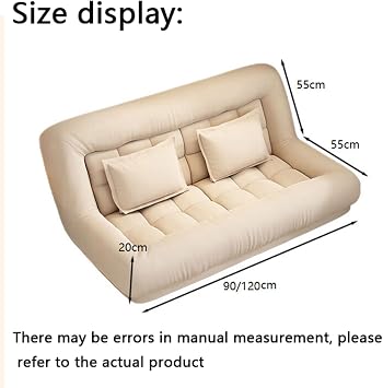 Folding Sofa Bed Floor Loveseat Sofa Bed Tatami With Adjustable Backrest Lazy Folding Chair Foam Accent Floor Sofa Lounge Recliner Sleeper Sofa for Living Room Bedroom & Office Beige-120cm