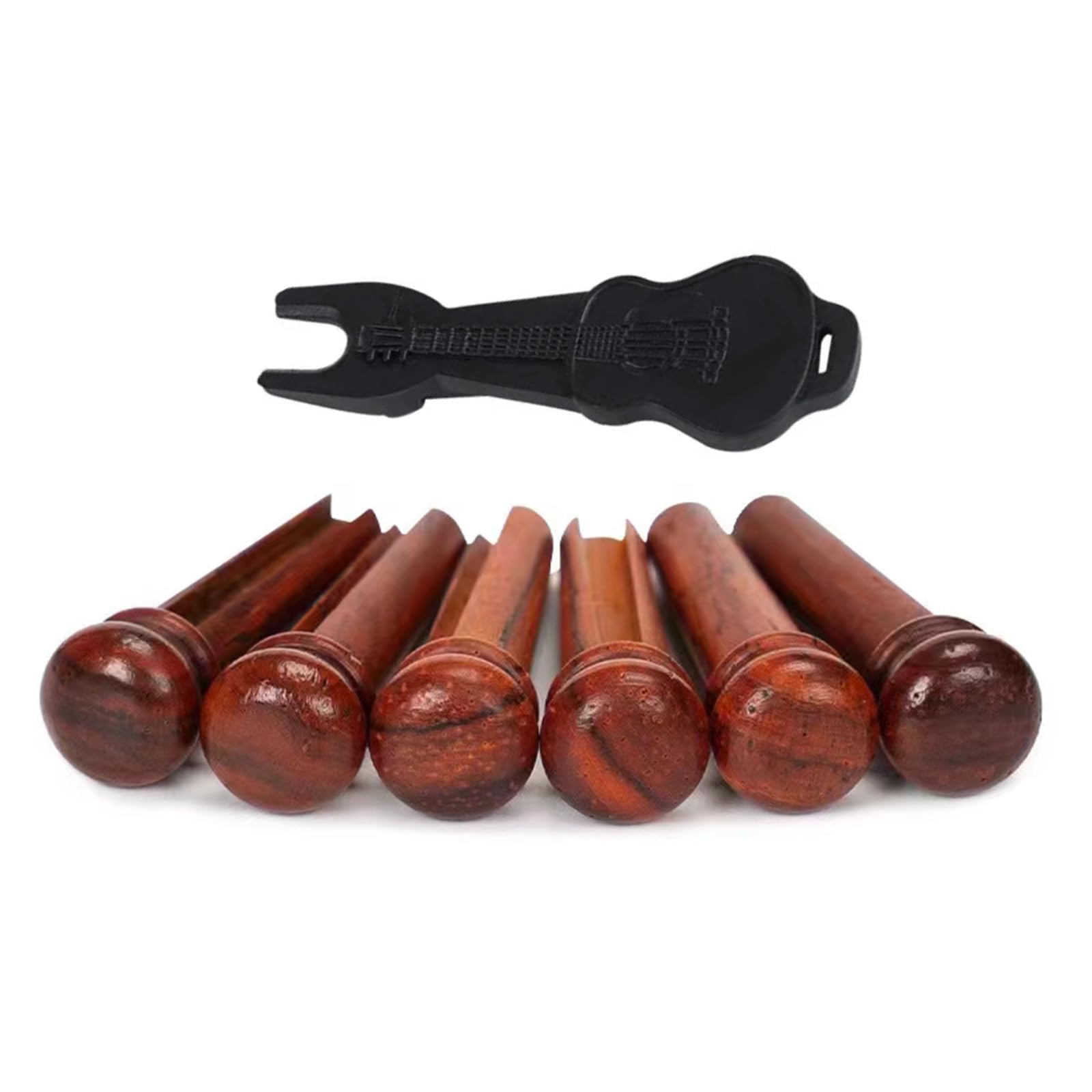 XuQiZZpp Wood Guitar Bridge Pins Set Wood Bridge Pins String Instrument Accessories Cocobolo Wood Texture Suitable for Guitar