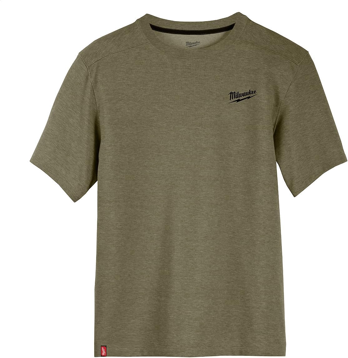 Milwaukee L Short Sleeve Men's Crew Neck Green Hybrid Work Tee Shirt