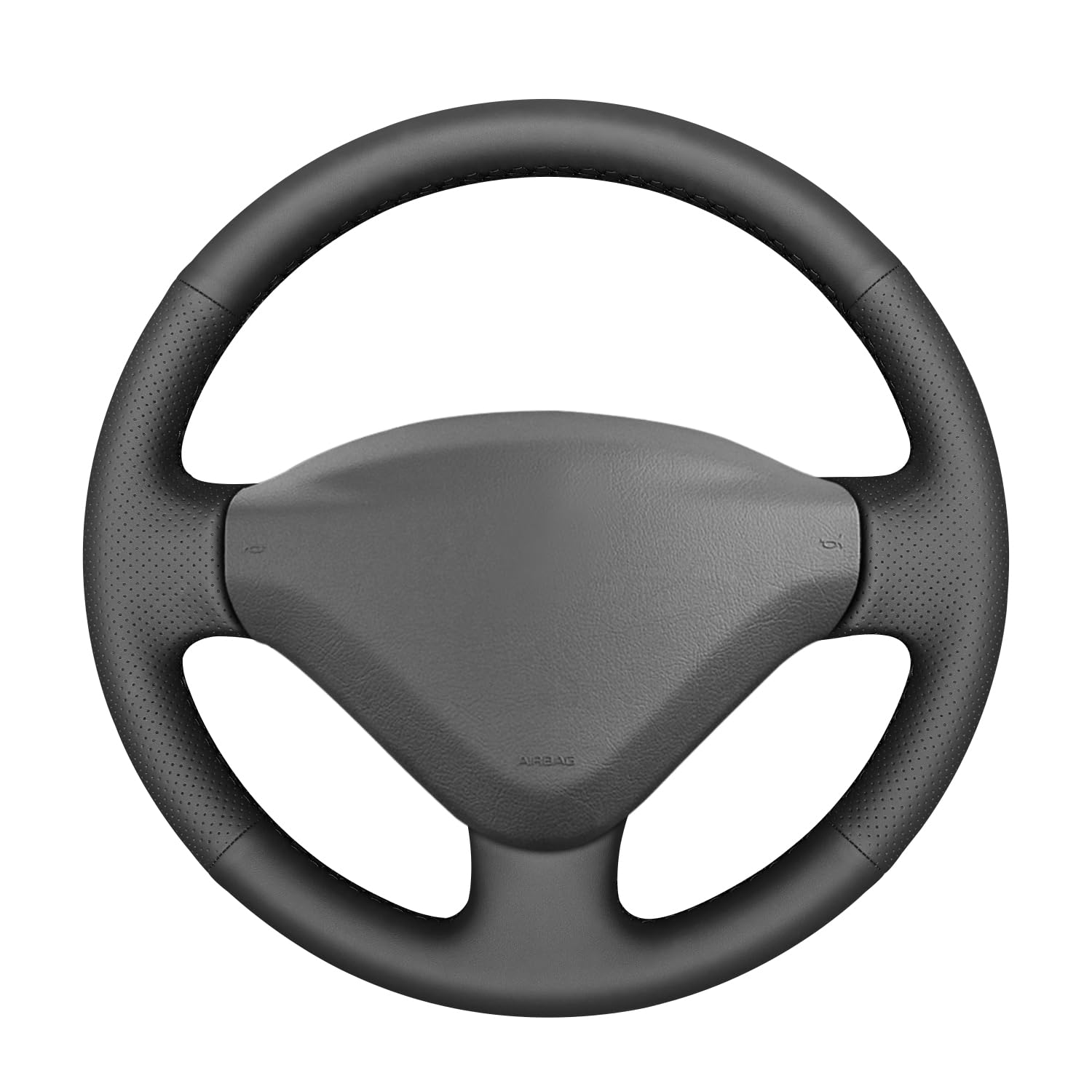 MEWANT Funda de Volante a Medida para Coser Peugeot 206 | Peugeot 206 (206+)/207/207 CC/207 SW/Expert (Tepee)/Partner (Tepee)/Citroen Berlingo/Jumpy/Fiat Scudo 2009-12 Cuir PU