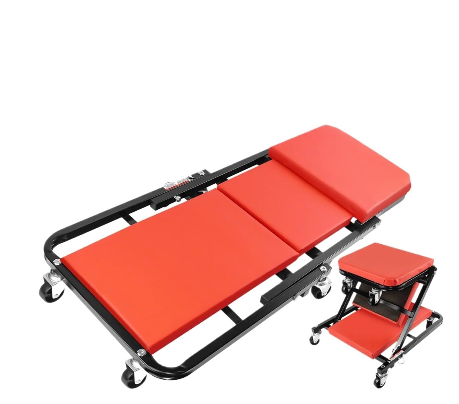 Tabla de reparación de automóviles Banco de reparación automóviles Plegable 91 cm con 6 Ruedas, Asiento Tipo Camilla for mecánico, for Taller y Garaje