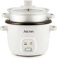 AROMA ARC-302-1NG 2-Cup Rice Cooker & Steamer - 4-Cup Cooked, Auto Keep Warm, Versatile Grain & Soup Maker, White