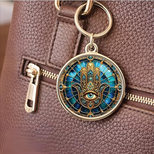 Image of MG | Protective Evil Eye /Spiritual Symbols /Om /Motivational Keychains | Double-Sided Metal Key Ring | Good Luck and devine Charm for Car, Bike, Home & Office