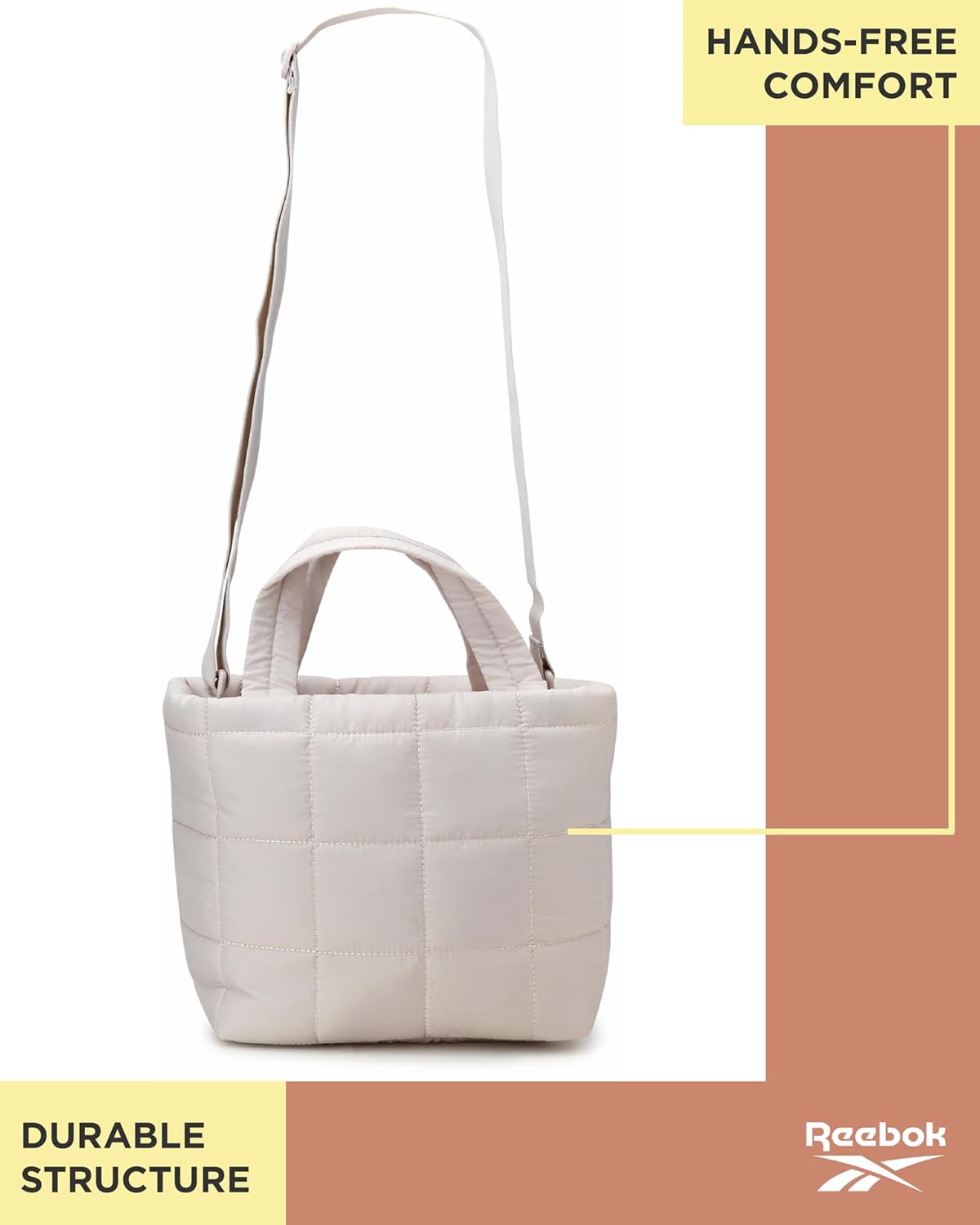 Reebok Crossbody Bags for Women - Lightweight Nylon Small Cross Body Bag Purse with Adjustable Strap for Casual Travel