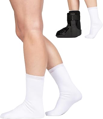 MARS WELLNESS Walking Boot Sock Liner - Low Top Short Cam Walker Boot - 15 Inch sock