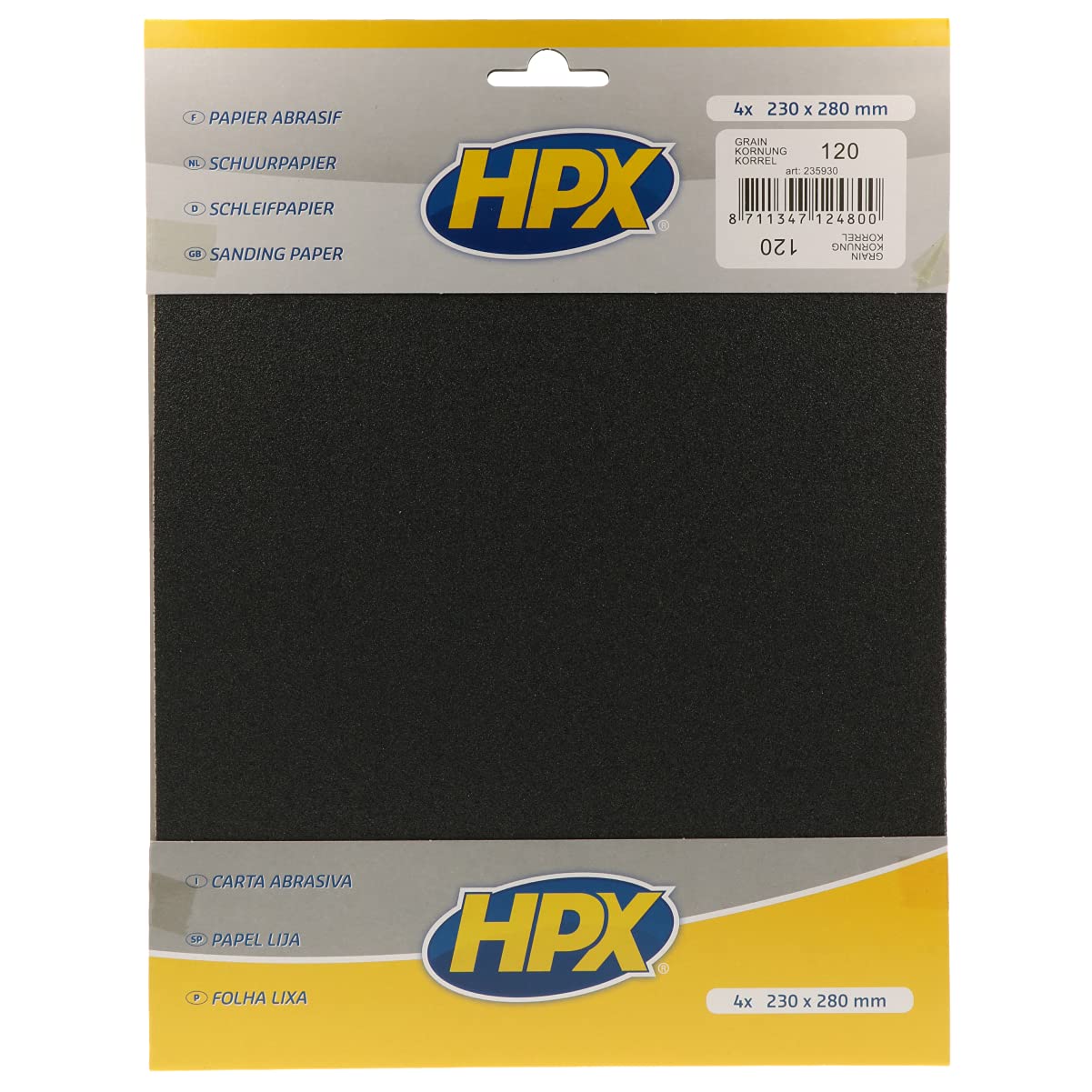 HPX 235930 P120 Pack de 4 Papiers abrasifs