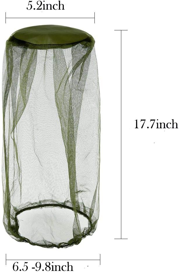 4 Pack Head Net Face Netting Neck Cover Protecting Netting for Outdoor Hiking Camping Climbing Walking Green