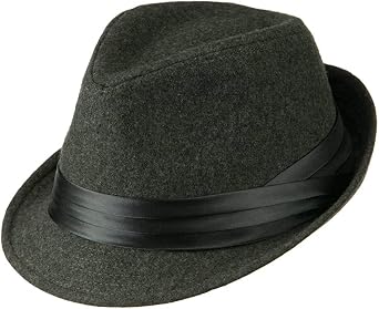 Ashen Fane Wool Fedora مع Pleated Satin Band OSFM