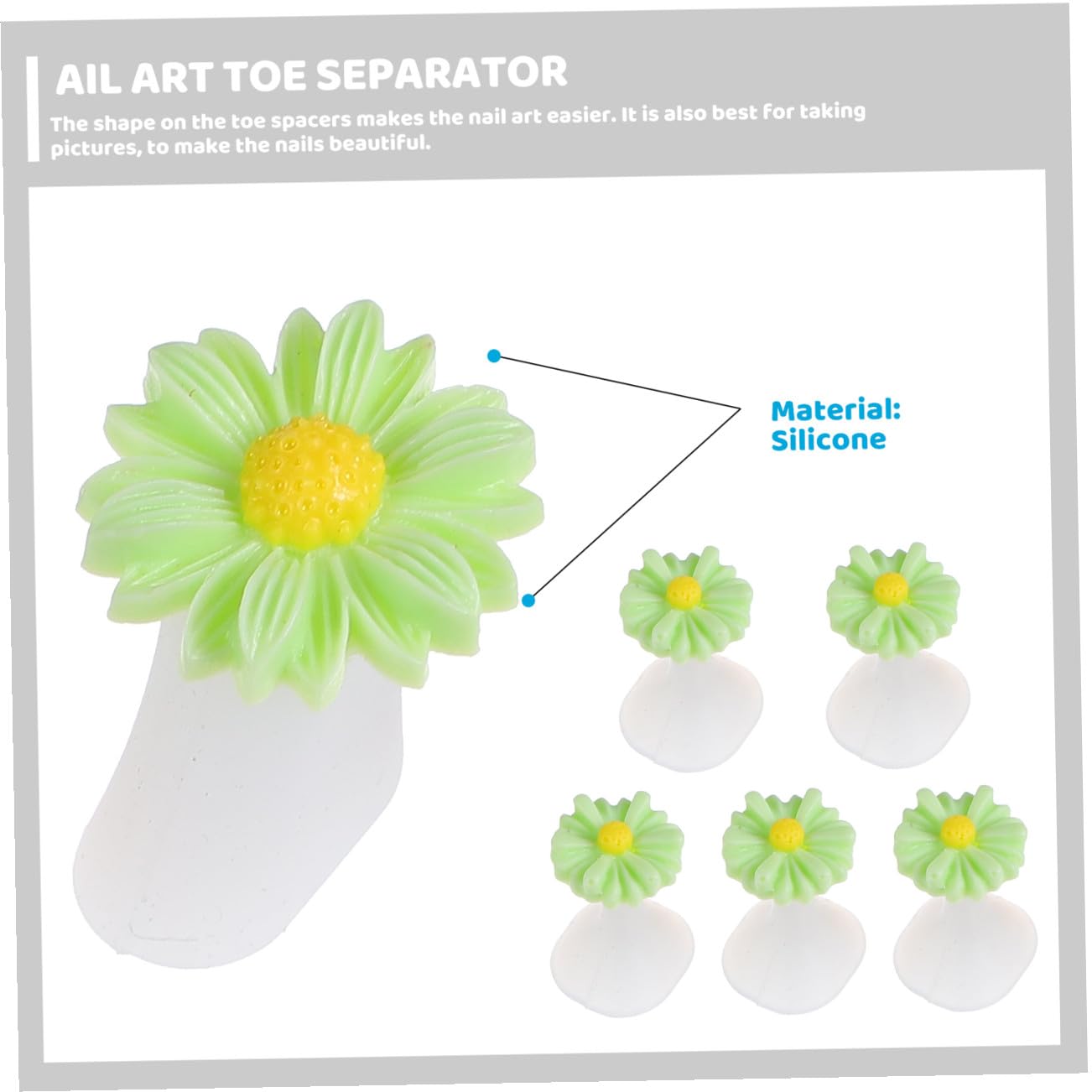 24pcs Daisy Silicone Toe Separators Comfortable Toe Spacers for Pedicure Nail Art Accessories for Home Use Flower Shaped Gel Stretchers for Manicure