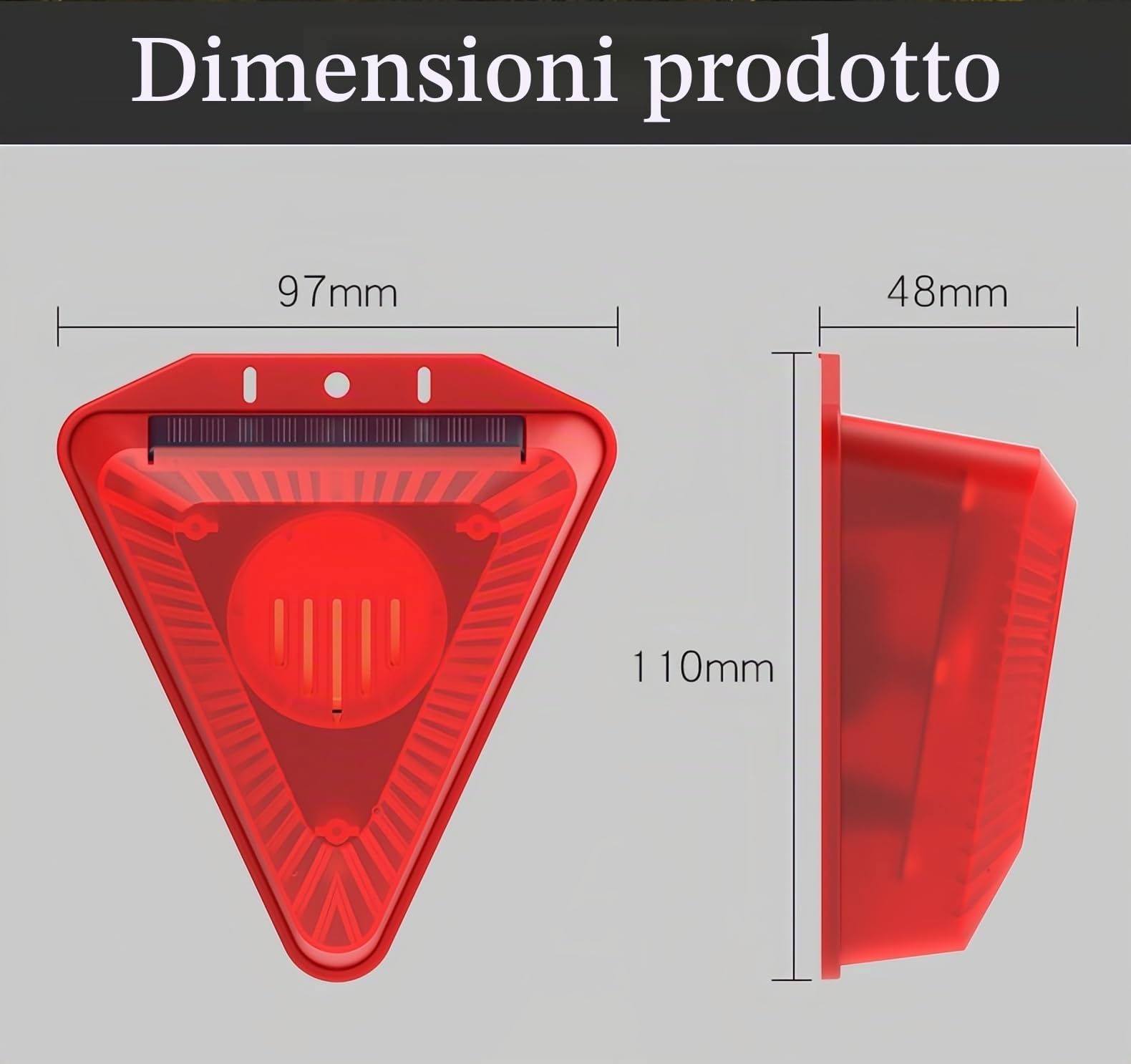 3 Pack allarme energia solare 129dB avvertimento forte sirena impermeabile luce rossa Repeller forte allarme suono tutto giorno sicurezza per fattoria casa fienile cortile