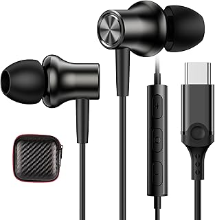 USB C Headphones for Google Pixel 6a 8 Pro 7,In Ear Magnetic USB C Earphones Wired Type C Headphones with Mic for Samsung Galaxy A53 A54 A33 A34 S23 FE Ultra S22 S21 S20 Oneplus 11 Nord 2T Xiaomi 12T